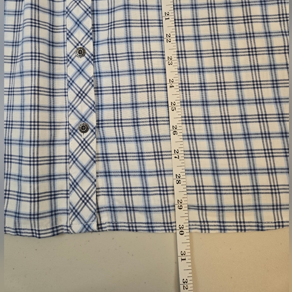 NWT Noble Outfitters Button Front Short Sleeve Shirt Blue Plaid 3X - Picture 16 of 16